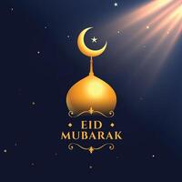 arabic style eid mubarak event background with light effect vector