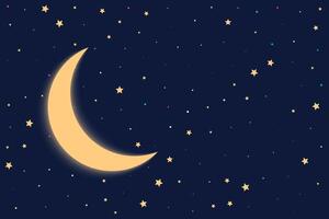 night background with moon and stars vector