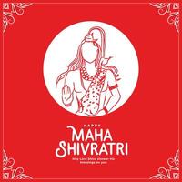 happy lord shiva maha shivratri greeting card design vector