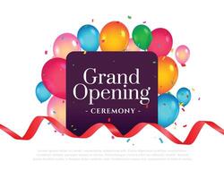 grand opening invitation ceremony template design vector