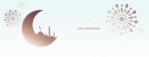 simple eid mubarak festival banner greeting design vector