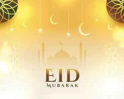 elegant eid mubarak islamic festival background with mosque design vector