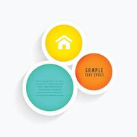 business professional template with 3d colorful circle design and text space vector