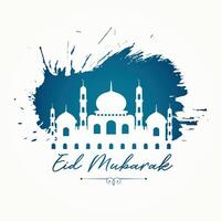 elegant eid mubarak greeting with traditional arabic font vector