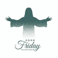 creative good friday background with particle style jesus design vector