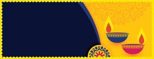 nice flat diwali web banner with text space vector