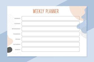 elegant weekle planner schedule template vector