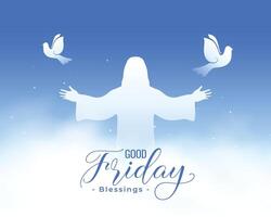 good friday cloudy background with dove bird design vector