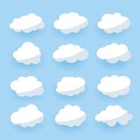 cartoon clouds collection of twelve vector