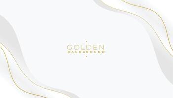 minimal style white banner with golden wavy stripe vector