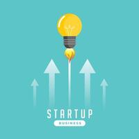 startup business idea concept with yellow light bulb symbol vector