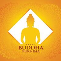 happy buddha purnima spiritual background in paper cut style vector