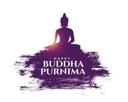 brush stroke style buddha purnima devotional background for faith and peace vector