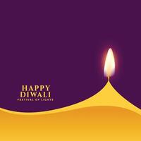 happy diwali traditional minimalist style simple card design vector