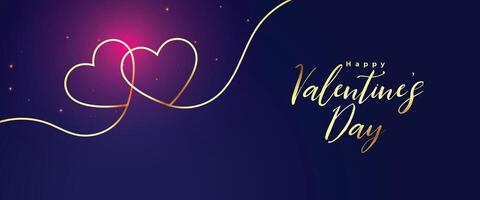 valentines day wishes and messages banner with line hearts vector