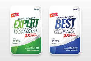 expert wash detergent labels stickers set vector