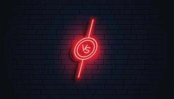 neon style versus vs banner design vector