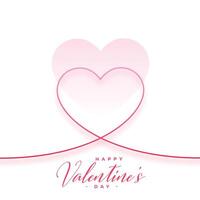 valentines day greeting card with line style heart design vector
