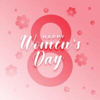 march 8th women's day flower wishes card design vector