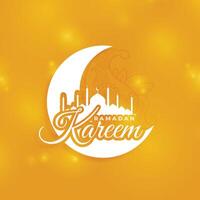 Ramadán kareem santo temporada saludo tarjeta diseño vector