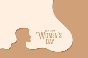 paper cut style happy women's day greeting background design vector