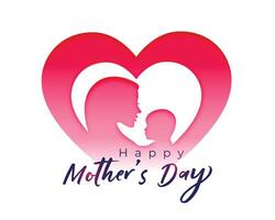 paper cut style mum and child relation background for mothers day celebration vector