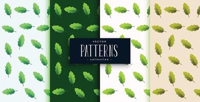 green leaves pattern background set vector