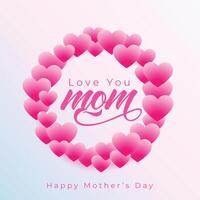 beautiful mothers day wishes background with love you mom message vector