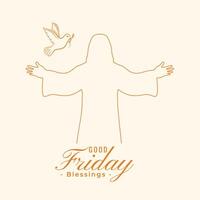 line style good friday religious card show your love for god vector