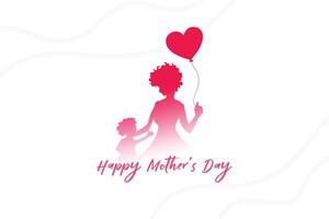 happy mothers day greeting background with love heart balloon vector
