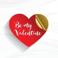 red heart peel off sticker for vakentine vector