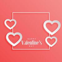 valentines day frame with hearts background vector