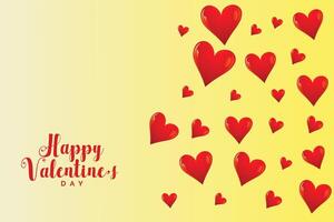 flying hearts background for valentines day vector