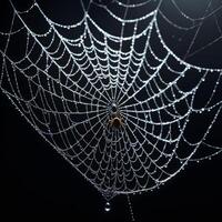 AI generated Spider Web Isolated in Black Background Ai Generative photo