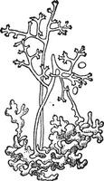 Powdery Mildew or Blumeria graminis, vintage engraving vector