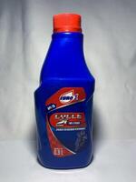 Surakarta, Indonesia, 2023 - Euro 1 motor oil for 2T, strength for maximum performance motorcycle 800ml. Plastic bottle for engine oil. photo