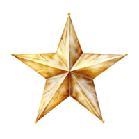 AI generated Golden Star Decoratios For Christmas Event. Watercolor Style. AI Generated png