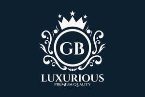 Initial  Letter GB Royal Luxury Logo template in vector art for luxurious branding  vector illustration.