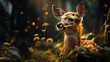 AI generated deer photo wallpaper