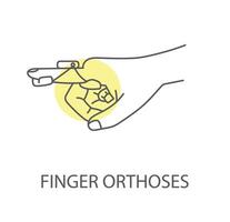 Finger orthosis, vector linear icon