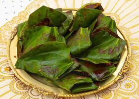 Indian Traditional Mouth Freshener Sweet Paan photo