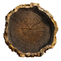 AI generated tree stump isolated on transparent background png