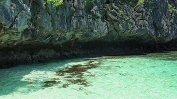 Aerial view of a beach on Mantiloc Island video