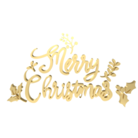 The Gold text  for Christmas or Holiday concept 3d rendering png