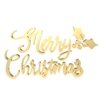 The Gold text  for Christmas or Holiday concept 3d rendering png