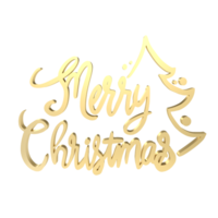 The Gold text  for Christmas or Holiday concept 3d rendering png