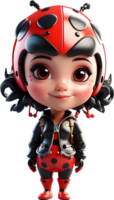 AI generated ladybug ,beetle icon cartoon png