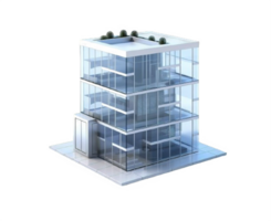 AI generated Modern Glass Office Building Architecture Isolated on transparent background png