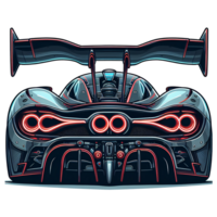 AI generated Isolated Transparent Cartoon of a Hypercar - Rear View Car Illustration cartoon car. hypercar. sport car. super car png