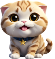 AI generated a cute  cat in cartoon png